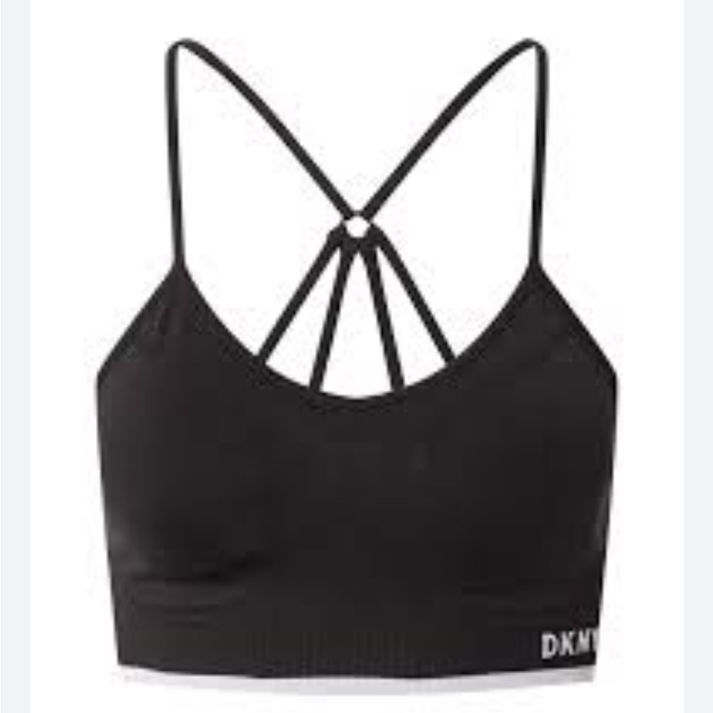 DKNY Sport Womens Black Strappy Seamless Low-Impact Padded Sports Bra Si…
#7